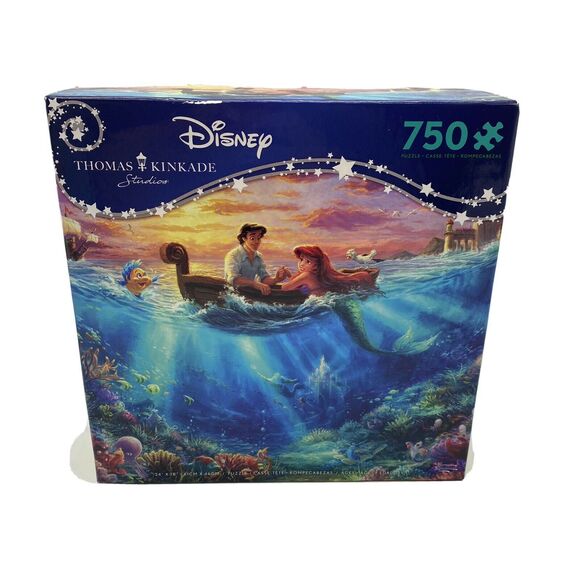 Ceaco Disney Thomas Kinkade Little Mermaid Falling In Love 750 Pc Jigsaw Puzzle - Picture 1 of 3